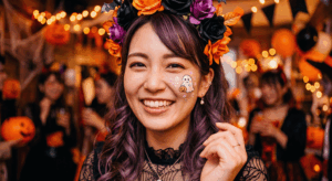 ハロウィンでフェイスペイント