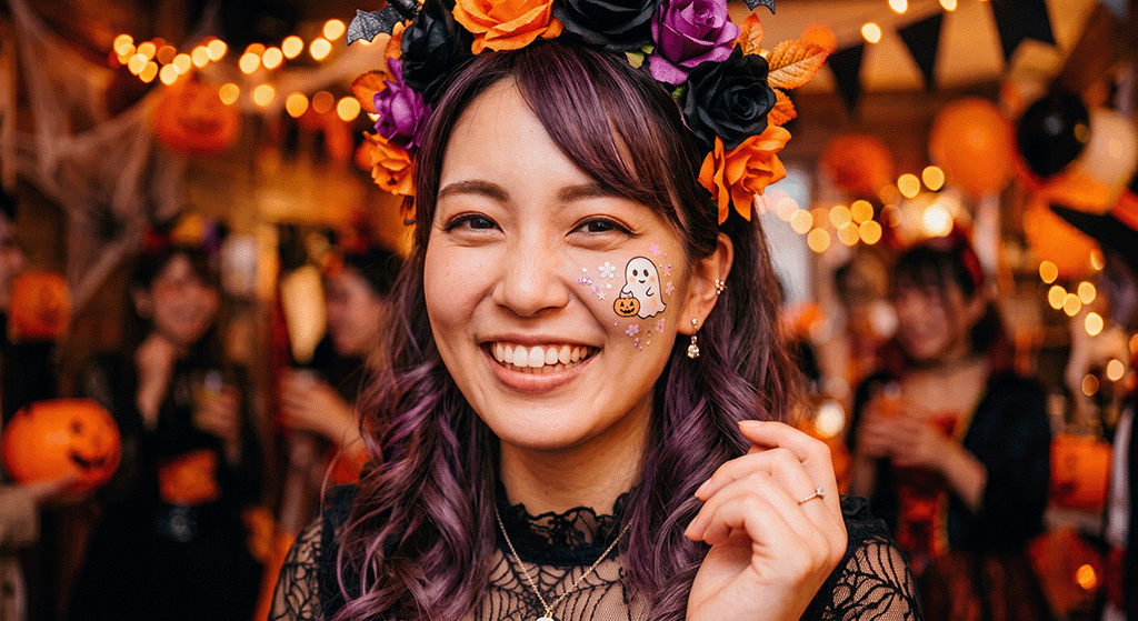 ハロウィンでフェイスペイント